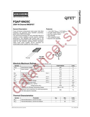 FQAF16N25C datasheet  